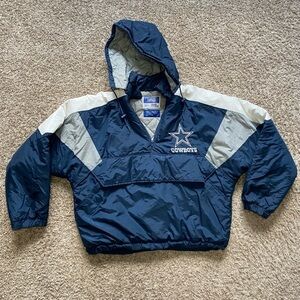 Vintage 90's Dallas Cowboys "Chalk Line" Team NFL Pullover Jacket Men Size LARGE